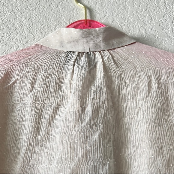 NWT Mango MNG Suit Silk Cream Long Sleeve Blouse Size 8 - Picture 9 of 12